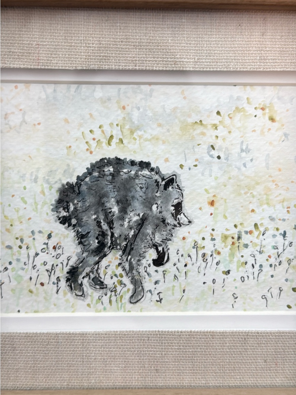 Original Framed Mixed Media Art -Jimothy The Raccoon/Seattle/Jimothy Summer